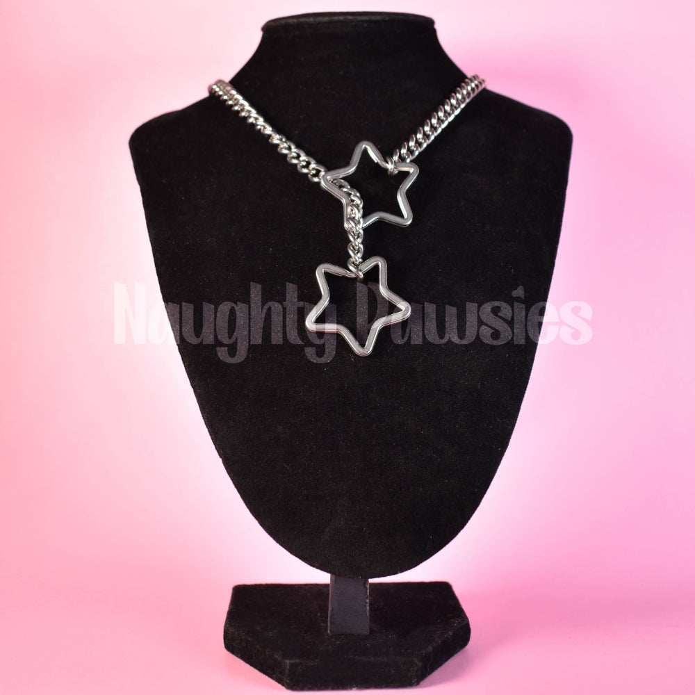 Slip Chain Silver Star Ring