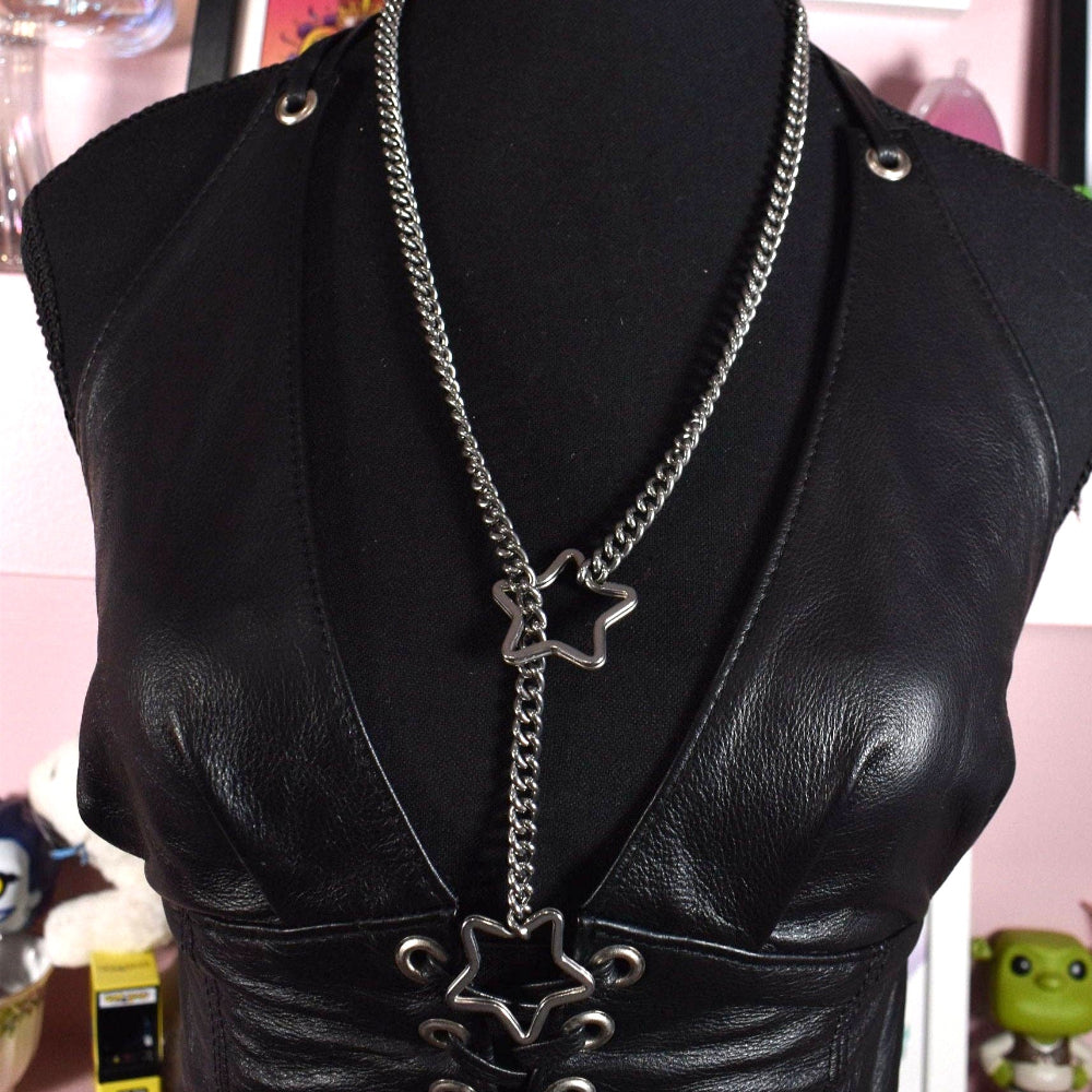 Slip Chain Silver Star Ring