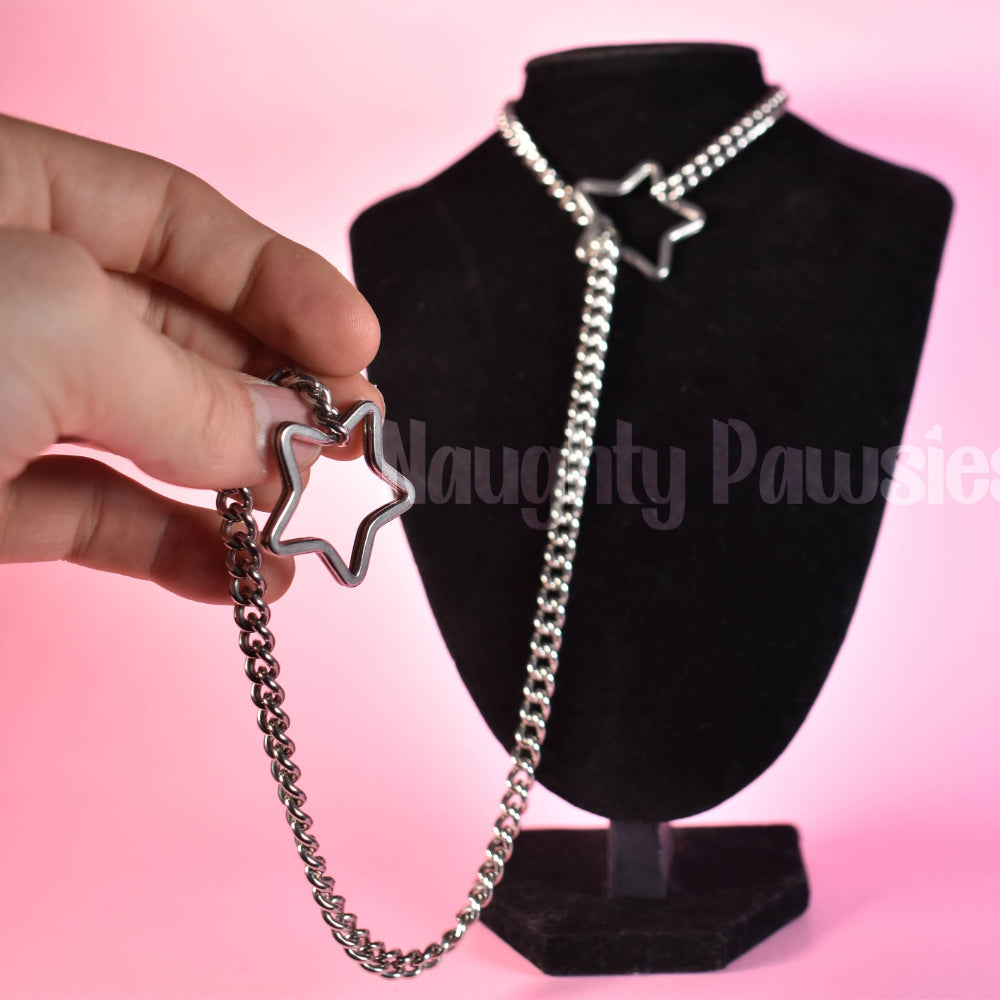 Slip Chain Silver Star Ring