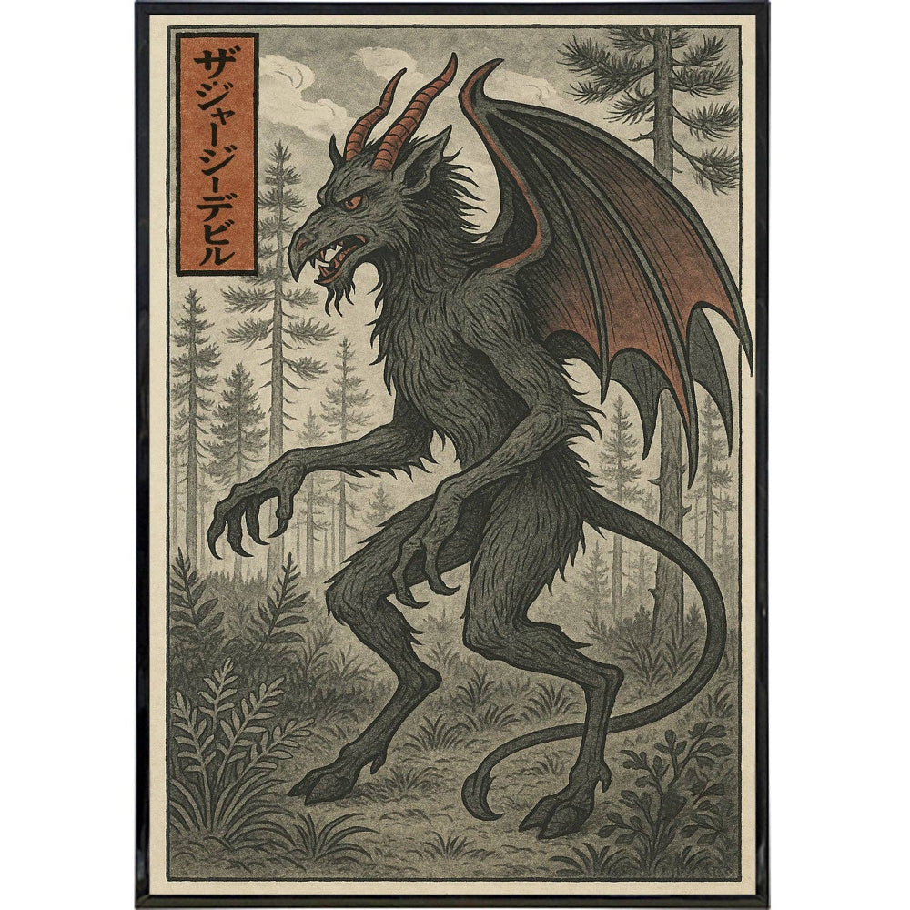 The Jersey Devil Traditional Japanese Ukiyo-e Style Poster