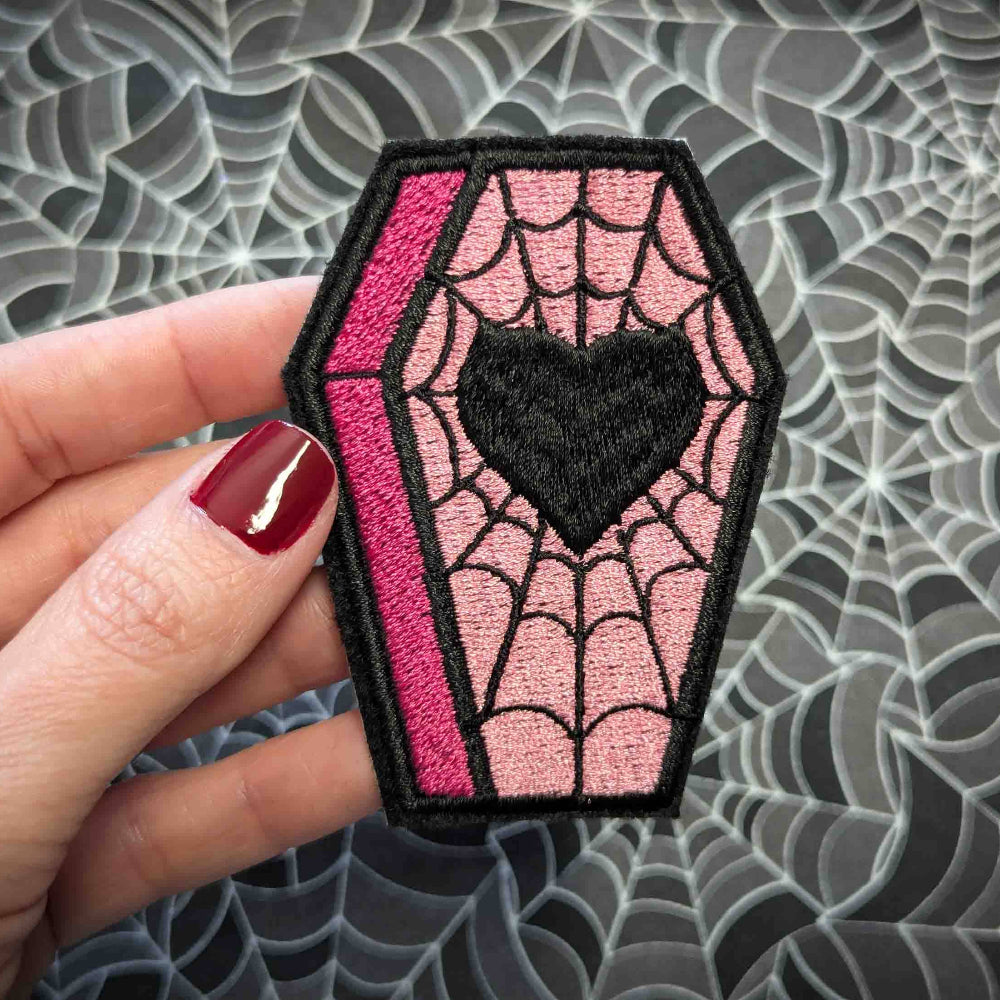 Valentine Heart Coffin Iron On Patch