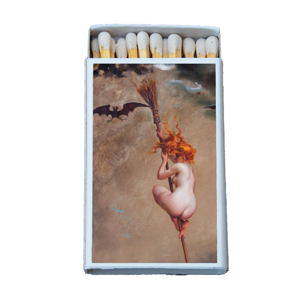 Witch With Bat Matchbox