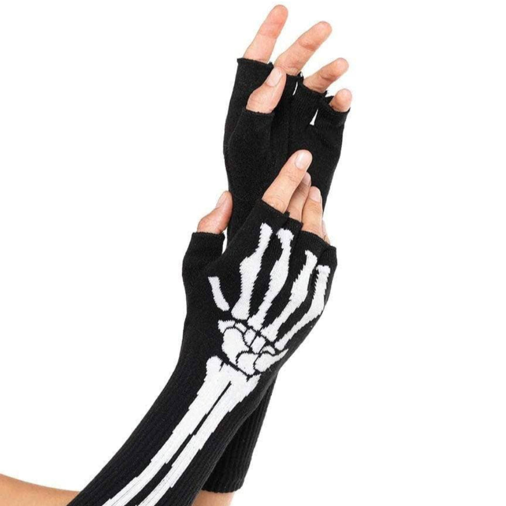 Skeleton Fingerless Gloves