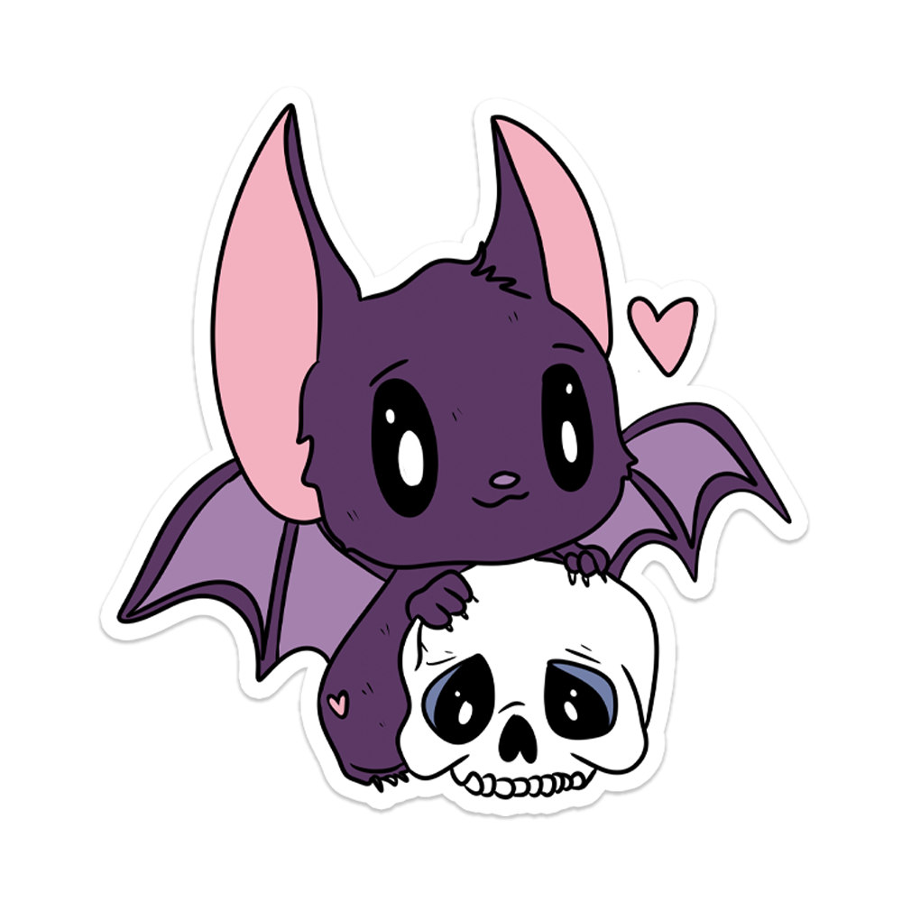 Bat and Skull Sticker