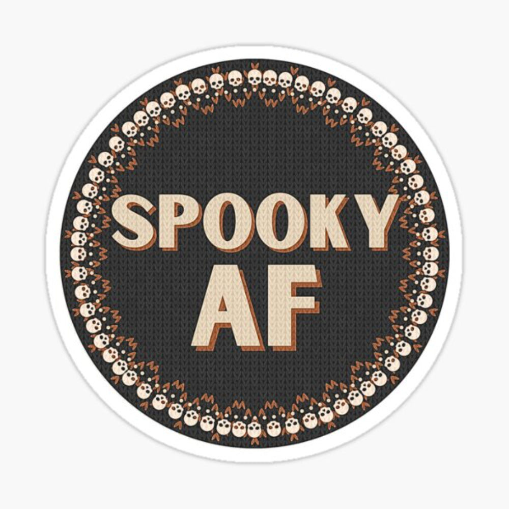 Spooky AF Knit Vinyl Sticker