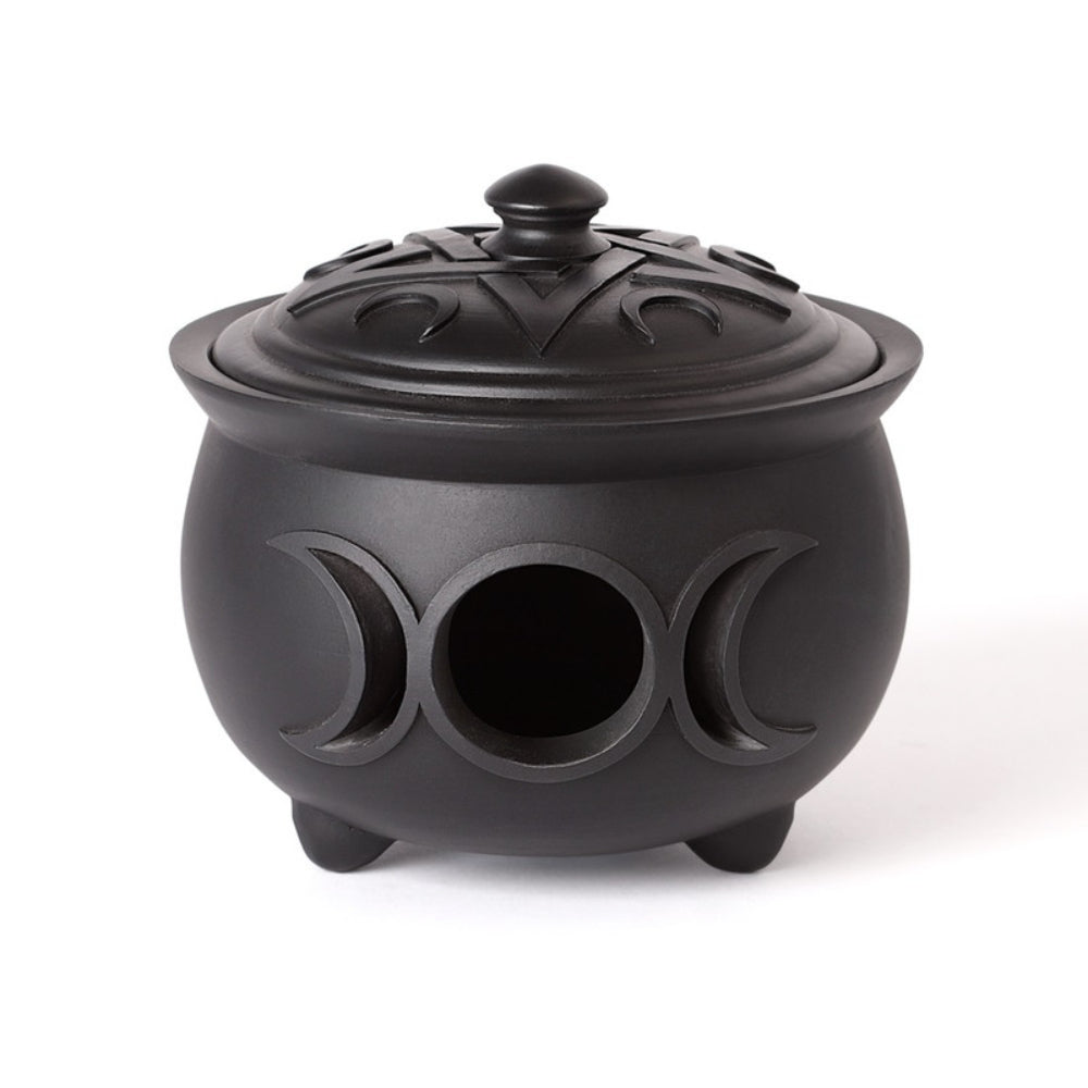 Triple Moon Cauldron Candle Holder