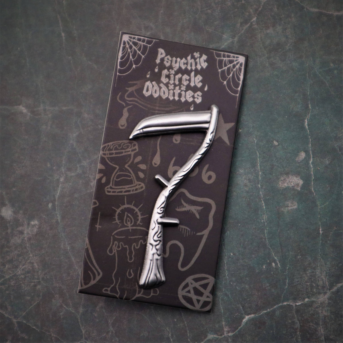 Lucky 7 Scythe Enamel Pin