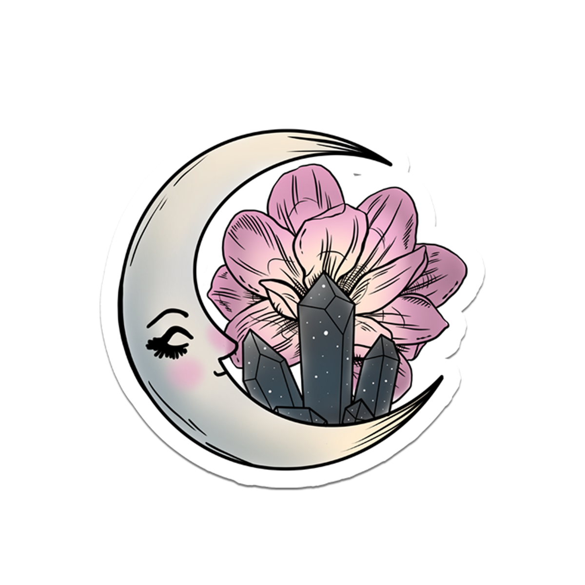Sleepy Moon Vinyl Sticker