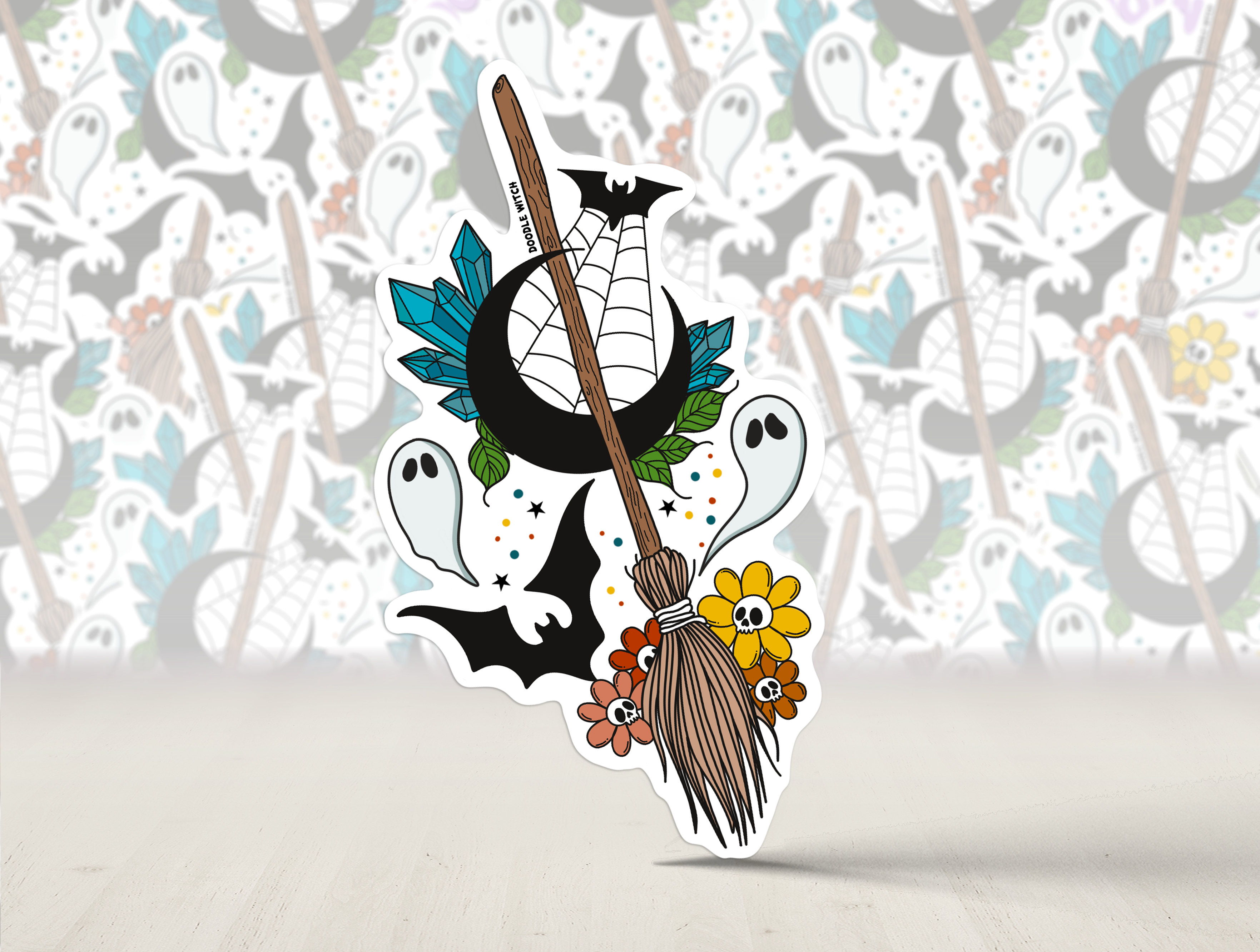 Broomstick Sticker, Witch Stickers