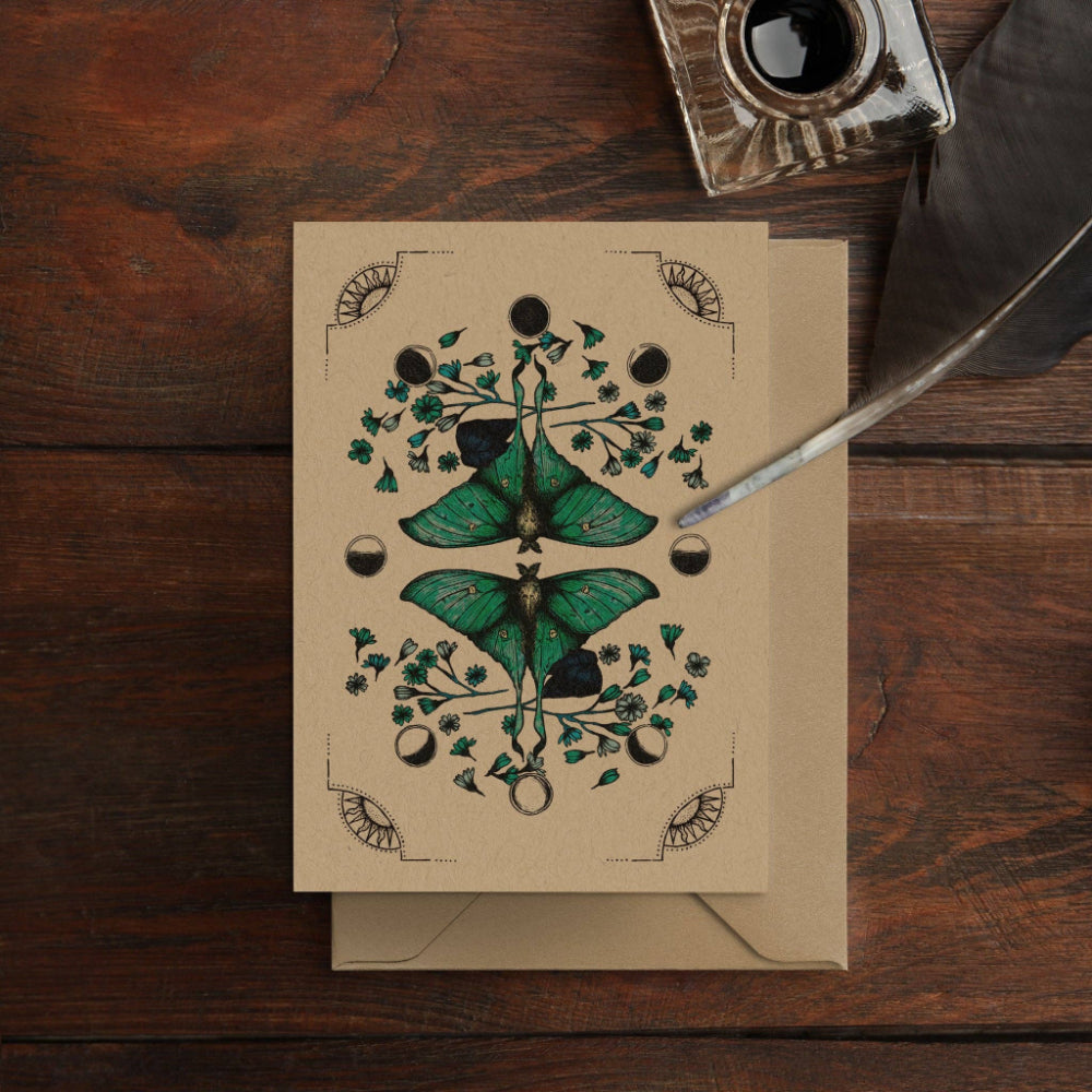 Luna Moth Greeting Card Stationery Print is Dead   