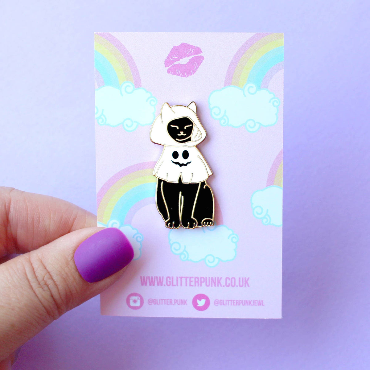 Ghost Costume Cat Enamel Pin