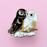 Day and Night Owls Enamel Pin
