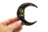 Black Crescent Moon Skull Iron on Patch