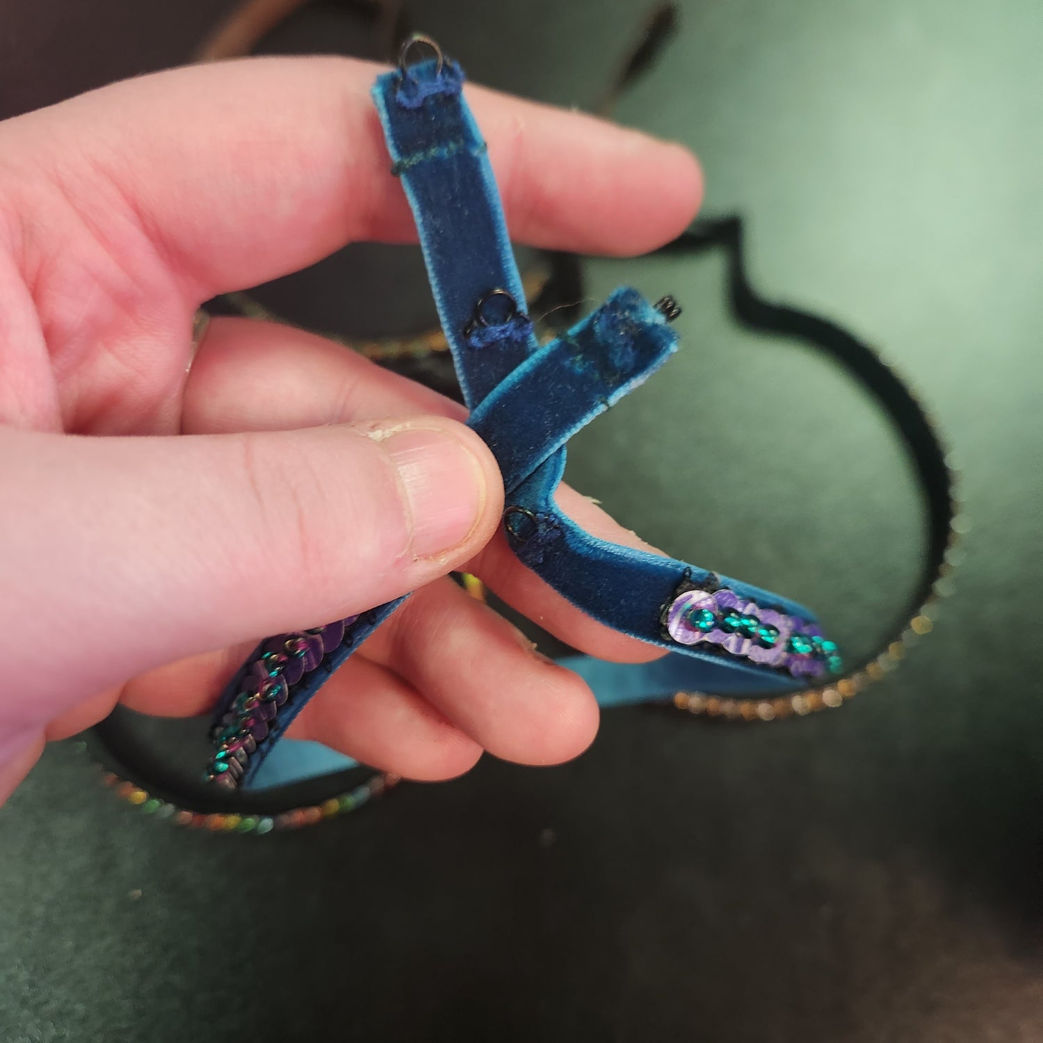 Ribbon Chokers with Handmade Sequins