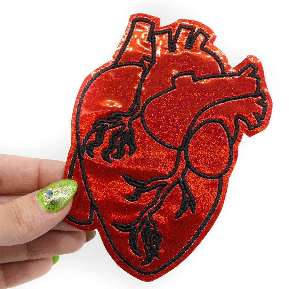 Holographic Anatomical Heart Iron On Patch