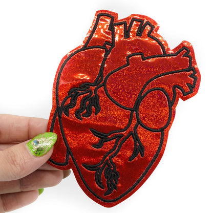 Holographic Anatomical Heart Iron On Patch