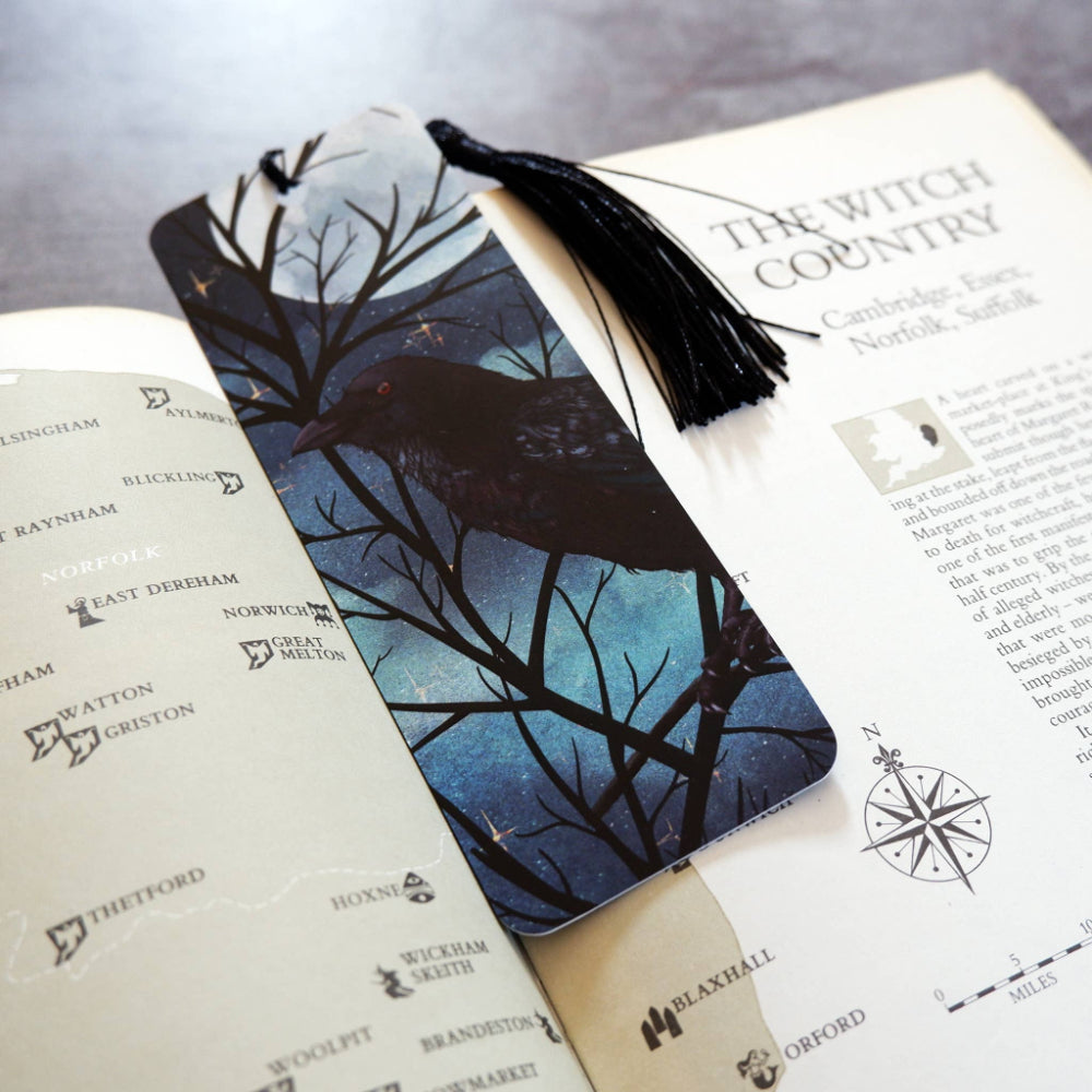 Raven and Moon Bookmark Stationery Print is Dead   