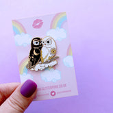 Day and Night Owls Enamel Pin