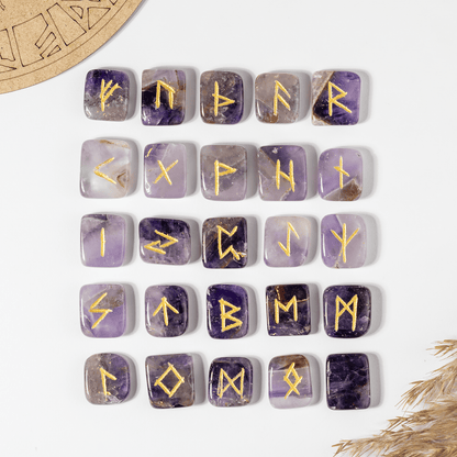 Futhark Rune Set Amethyst