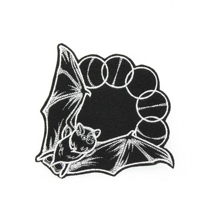 Lunar Phase Bat Iron On Patch