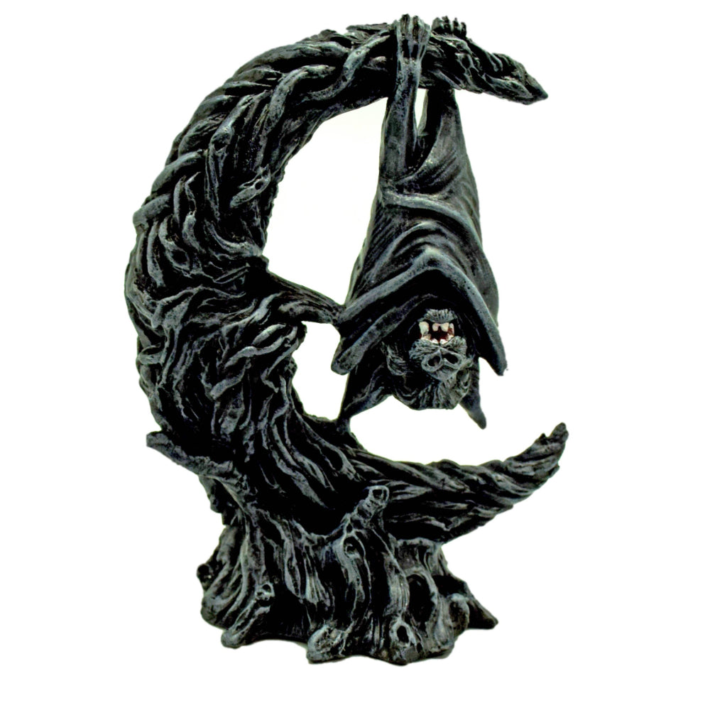 Bat Hanging On Moon Statue