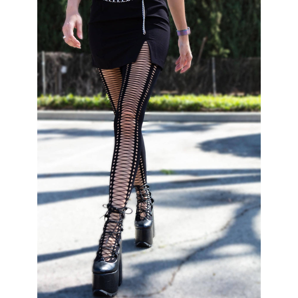 Crochet Lace Up Tights Clothing Leg Avenue   