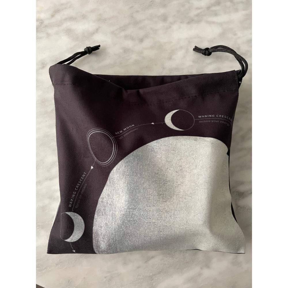 Large Velvet Bag with Moons Witchcraft Hidden Crystal Tarot   