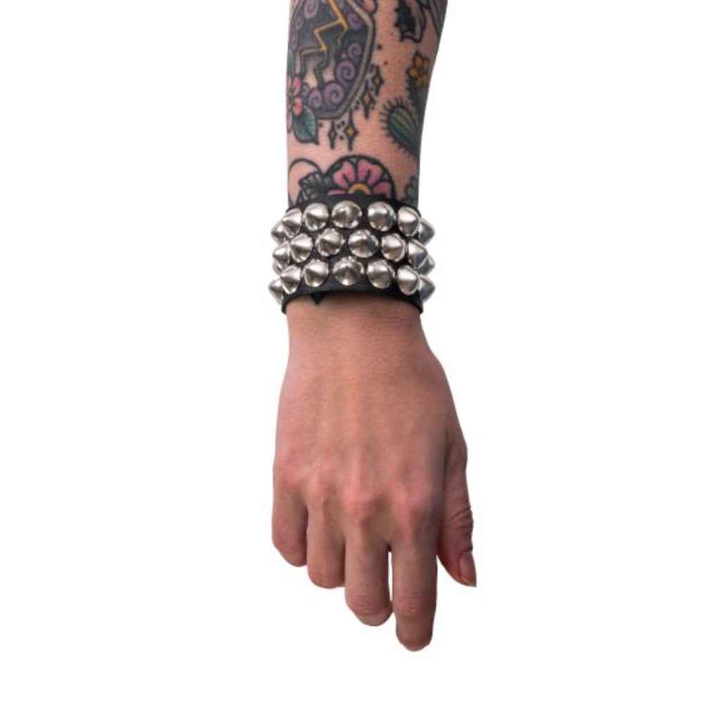 Silver Cone Studded Wristband