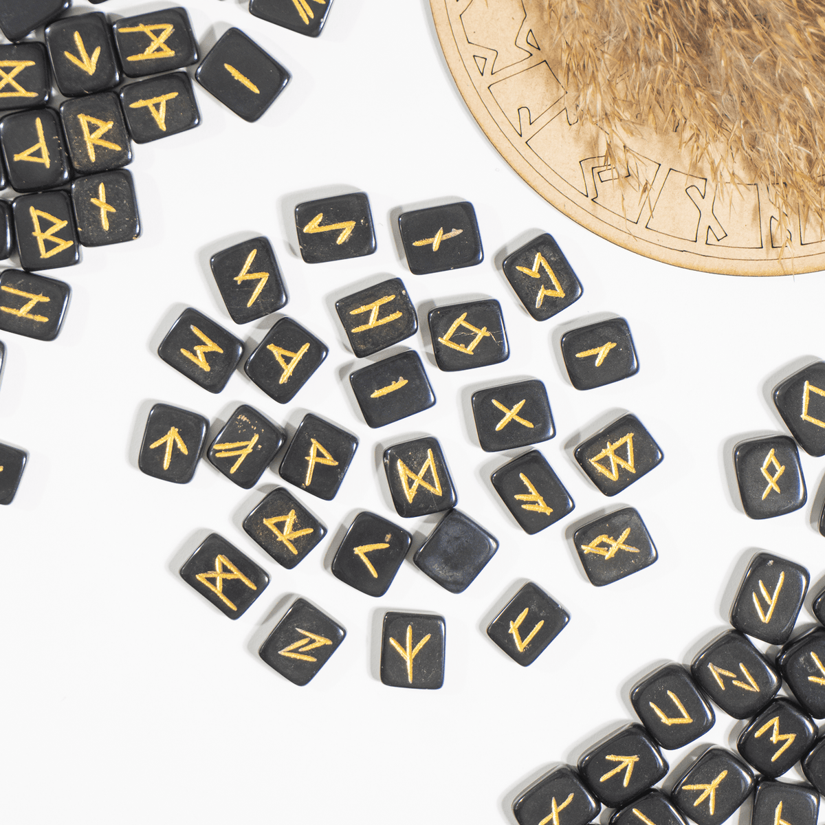 Futhark Rune Set Black Jasper