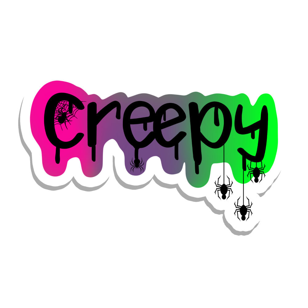 Neon Creepy with Spiders Vinyl Sticker