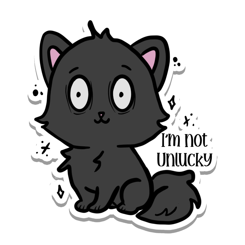 I'm Not Unlucky Black Cat Vinyl Sticker Sticker Rebel and Siren   