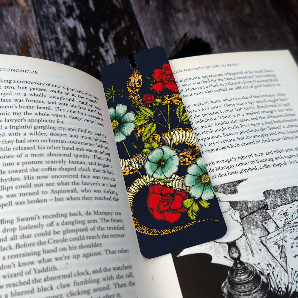 Floral Snake Bookmark Stationery Print is Dead   