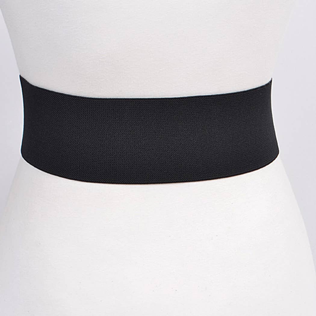 Studded Elastic Zipper Belt