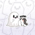Ghost Boop Dog, Ghost Pet Dog Sticker