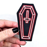 Neon Coffin Cross Iron On Patch