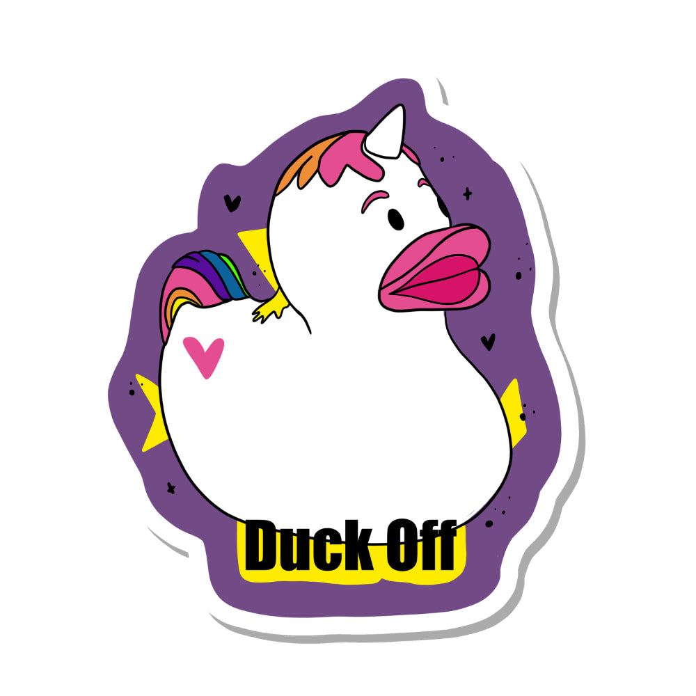 Duck Off Unicorn Rubber Ducky Vinyl Sticker Sticker Rebel and Siren   
