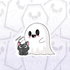 Scritch Scract Cat, Ghost Sticker, Cat Lover Gift