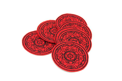 Red Alchemy Medallion Iron On Patch
