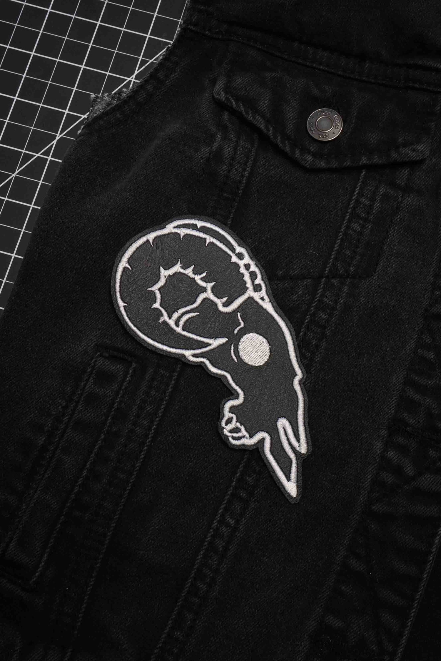 Ram Skull Iron-On Patch
