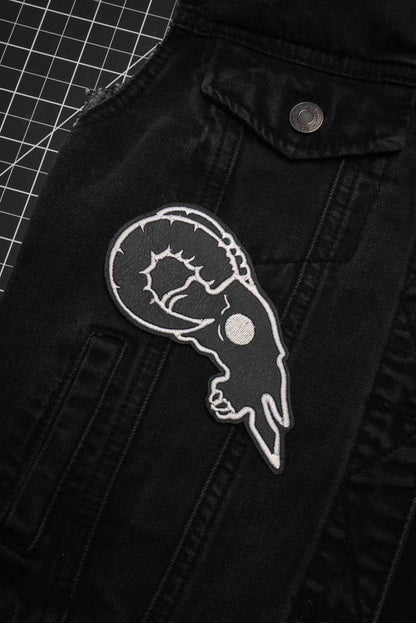 Ram Skull Iron-On Patch