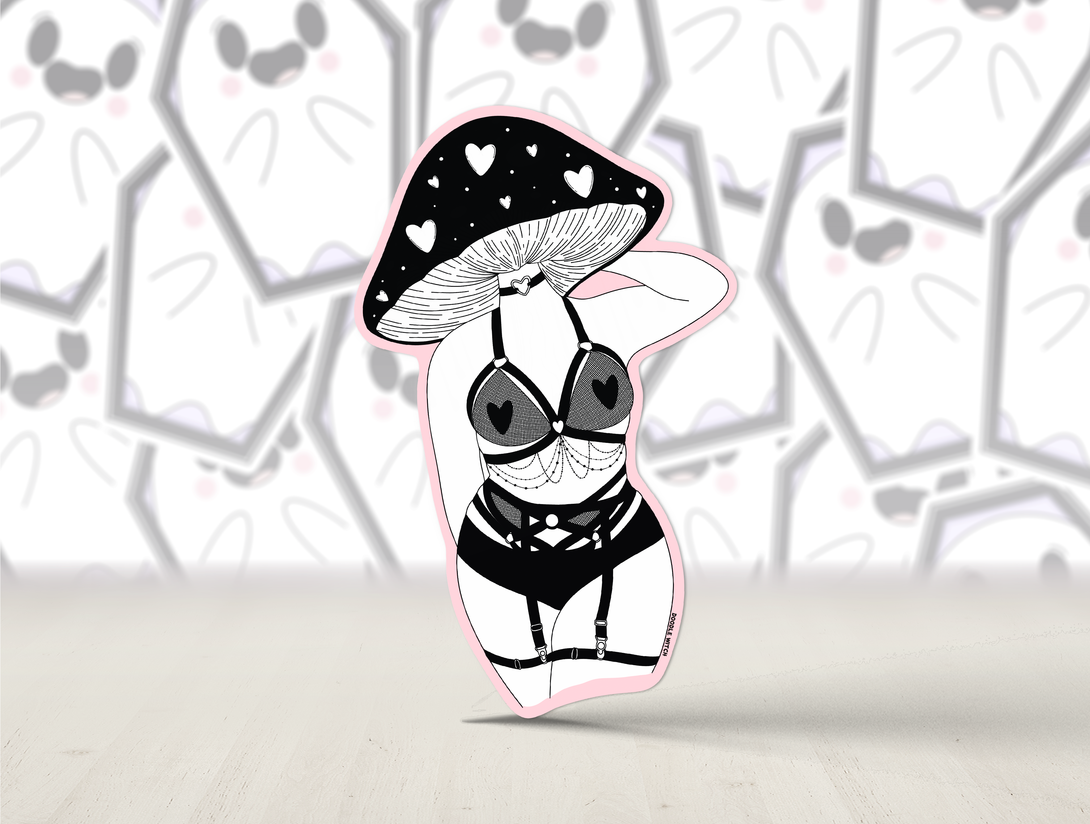 Mushroom Head Lingerie Sticker