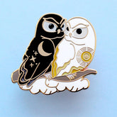 Day and Night Owls Enamel Pin