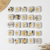 Futhark Rune Set Rainbow Moonstone