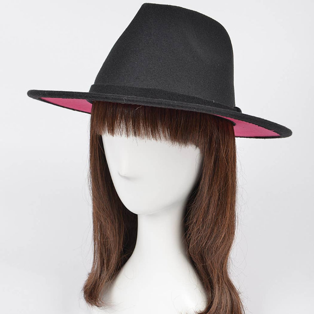 Black Hat with Pink Underside Clothing 3AM   