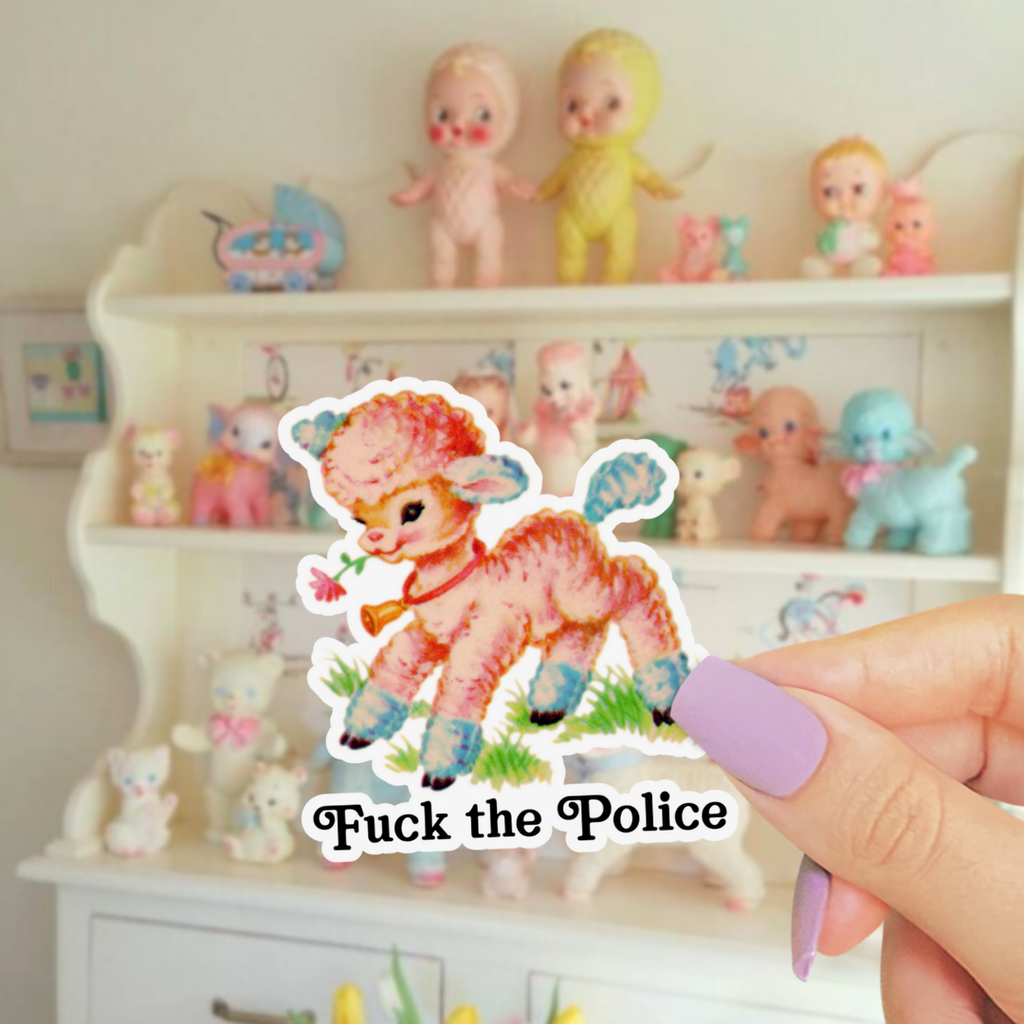 Fuck the Police Lamb Sticker Pretty Toxic Stickers