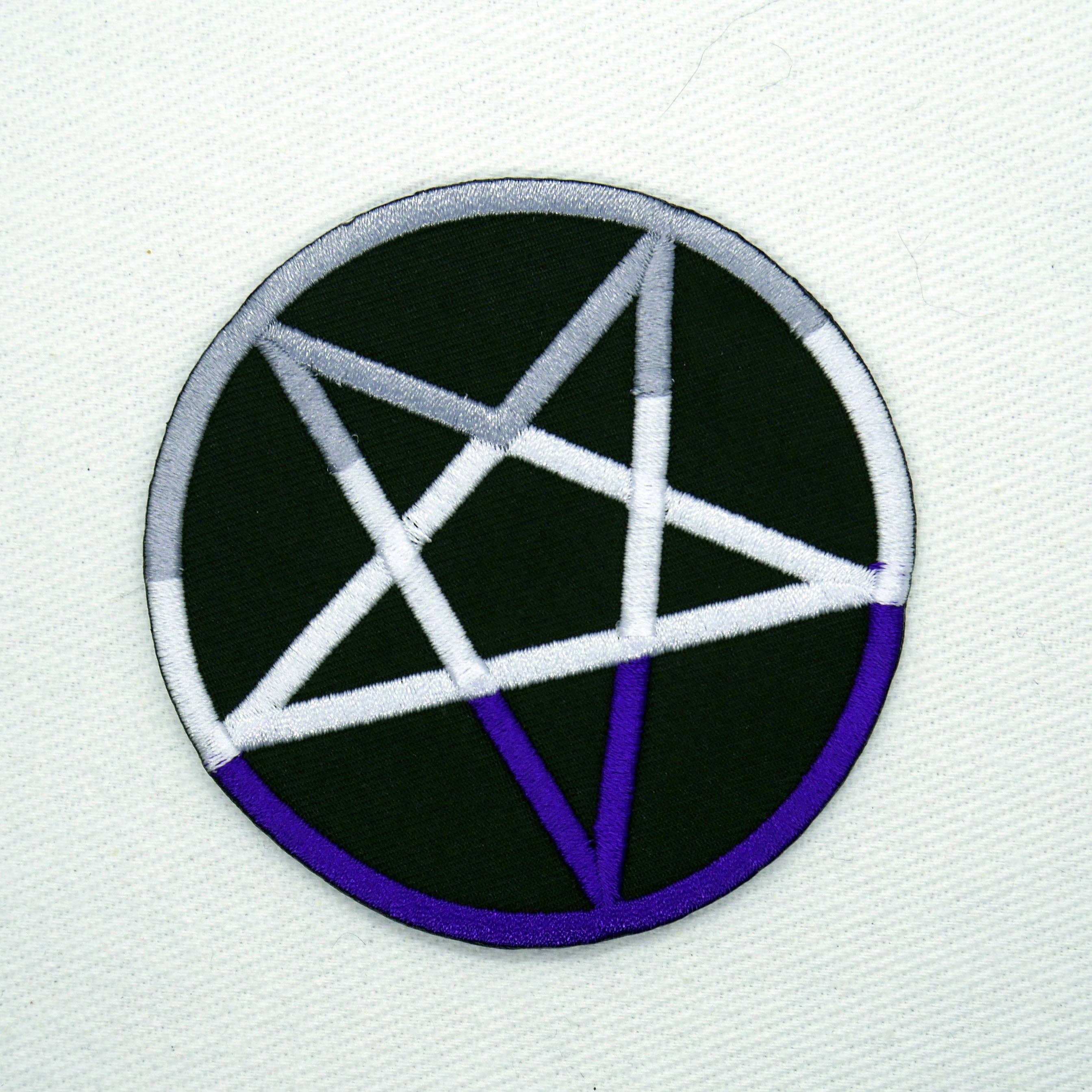 Asexual Pride Pentagram Iron On Patch