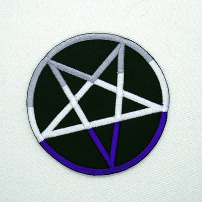 Asexual Pride Pentagram Iron On Patch