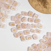Futhark Rune Set Rose Quartz
