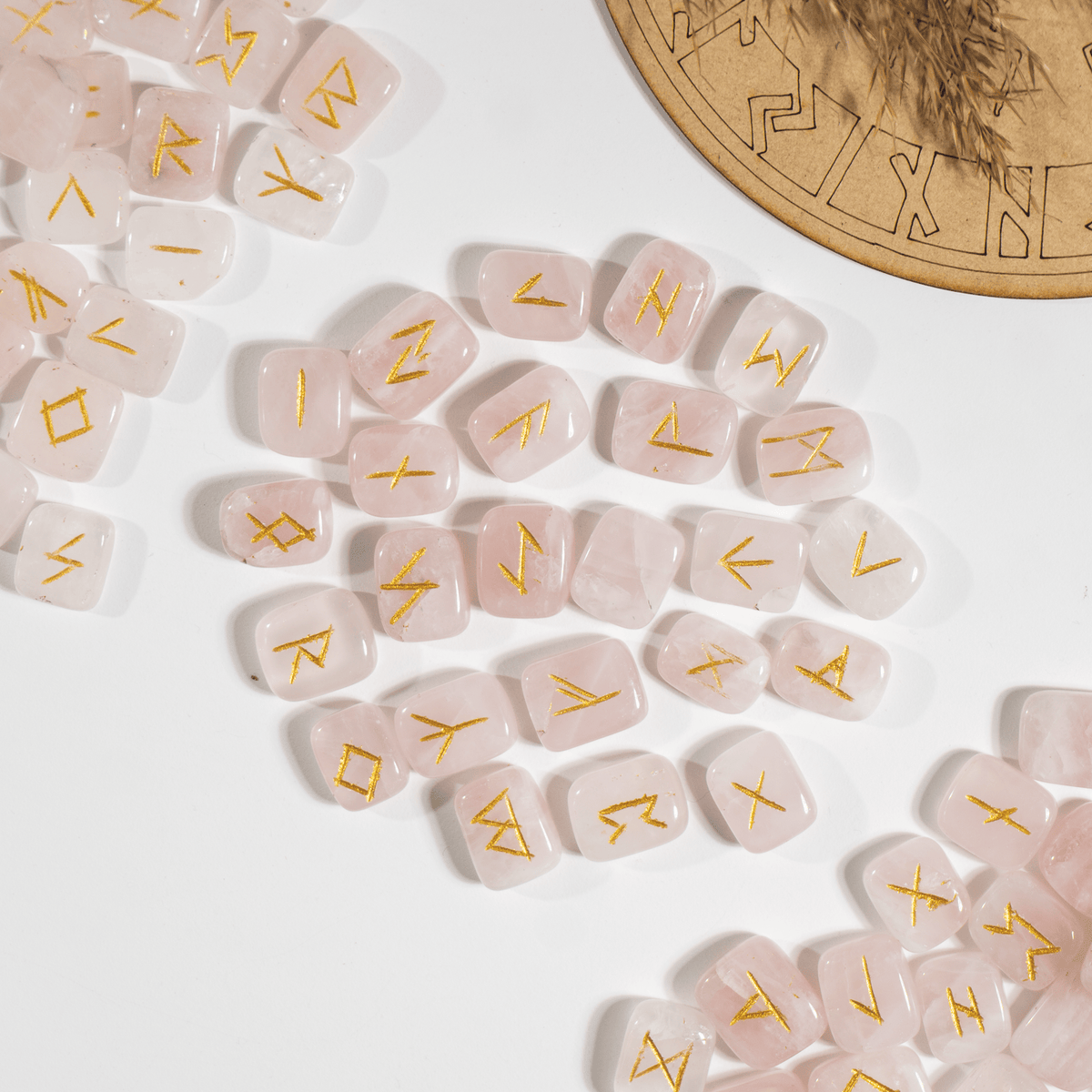 Futhark Rune Set Rose Quartz