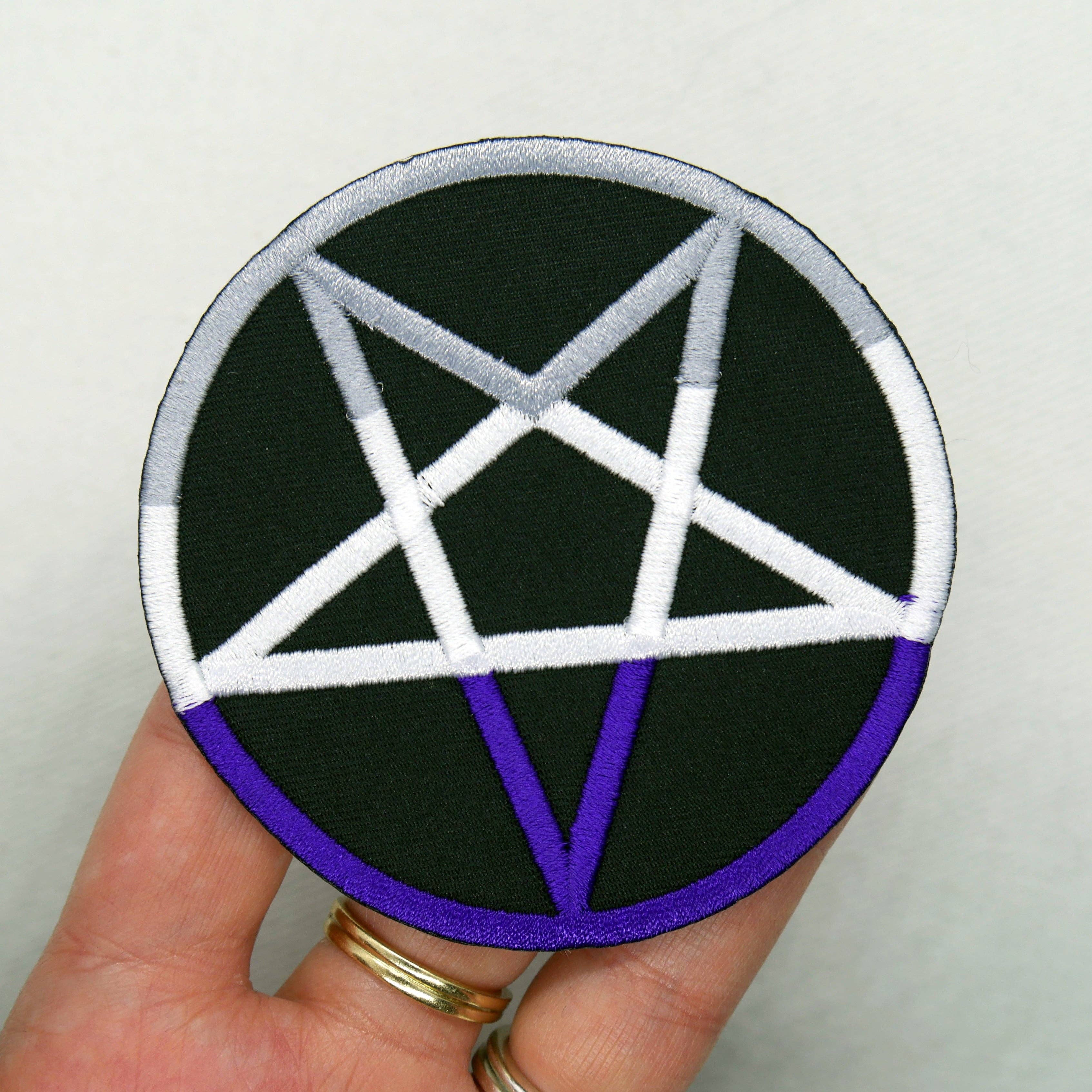 Asexual Pride Pentagram Iron On Patch